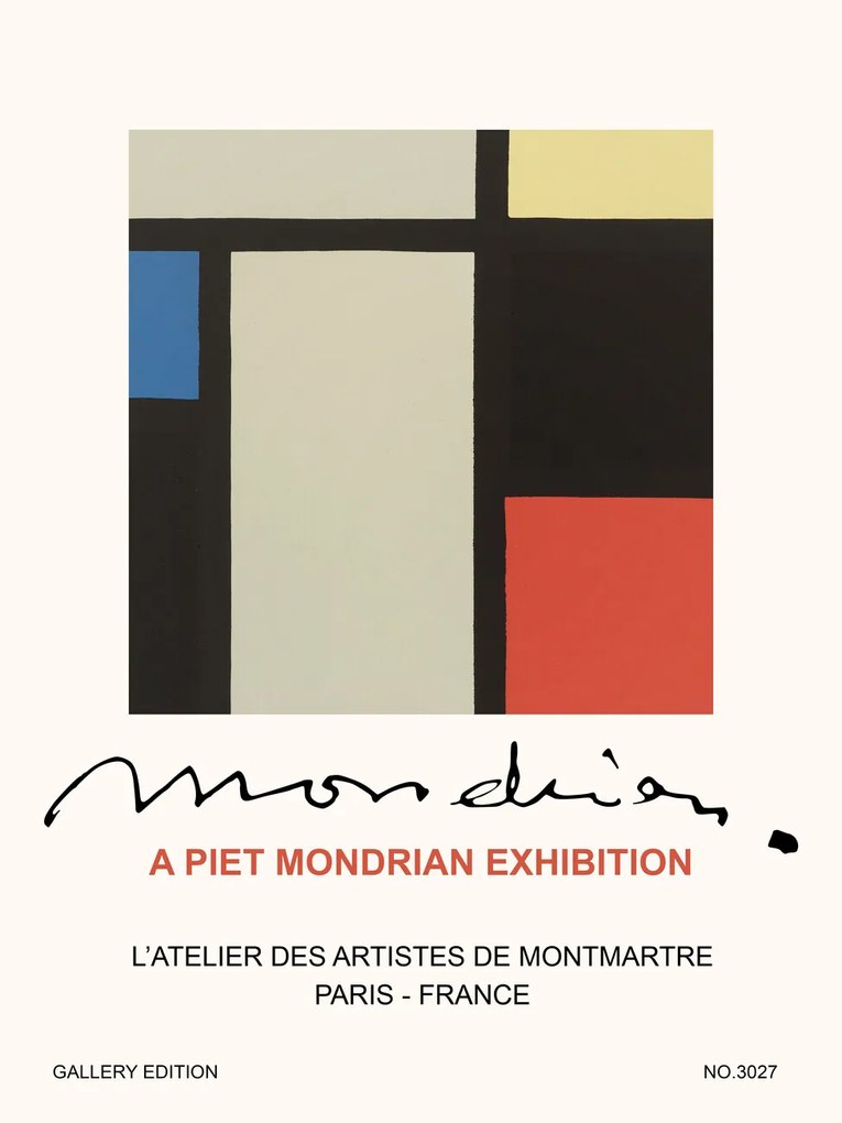 Kunstreproductie Illustration Special Edition Piet Mondrain Exhibition (No. 3027) - Piet Mondrian