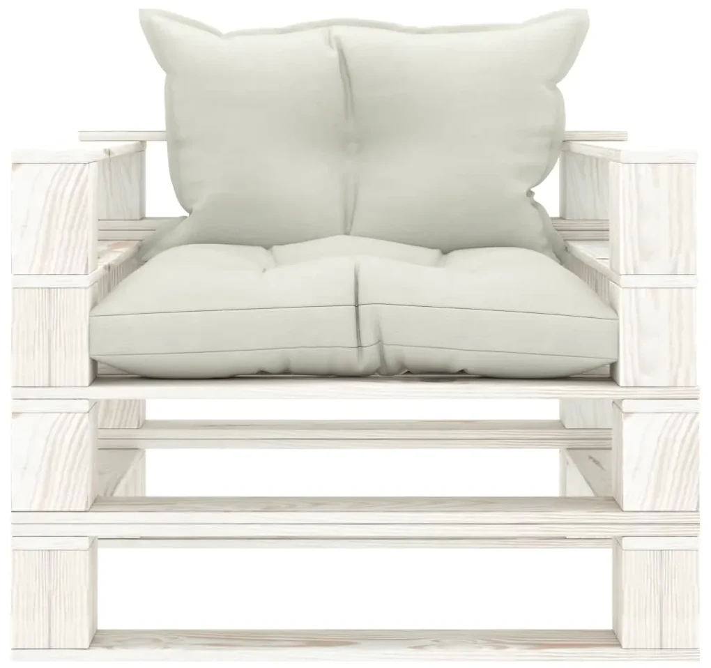 vidaXL Tuinbank met beige kussens pallet hout
