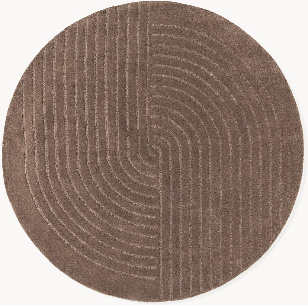 Rond handgetuft wollen vloerkleed Mason