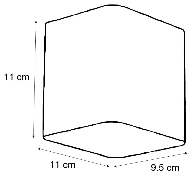 Moderne wandlamp zwart incl. LED IP54 vierkant - Evi