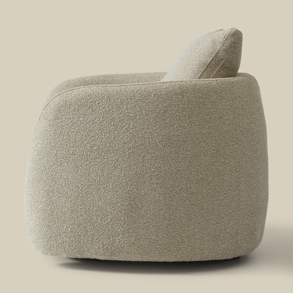 Ronde Fauteuil Beige Stof