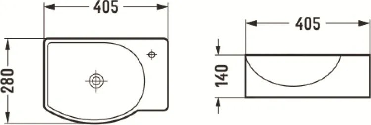 Mexen Mista linkerdeblad waskom 40 x 28 cm, wit - 22174000L
