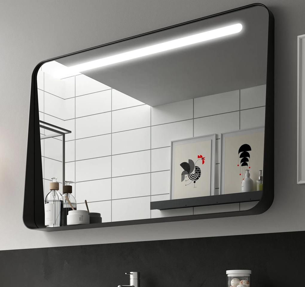 Muebles Polo spiegel met LED-verlichting 80x70cm zwart