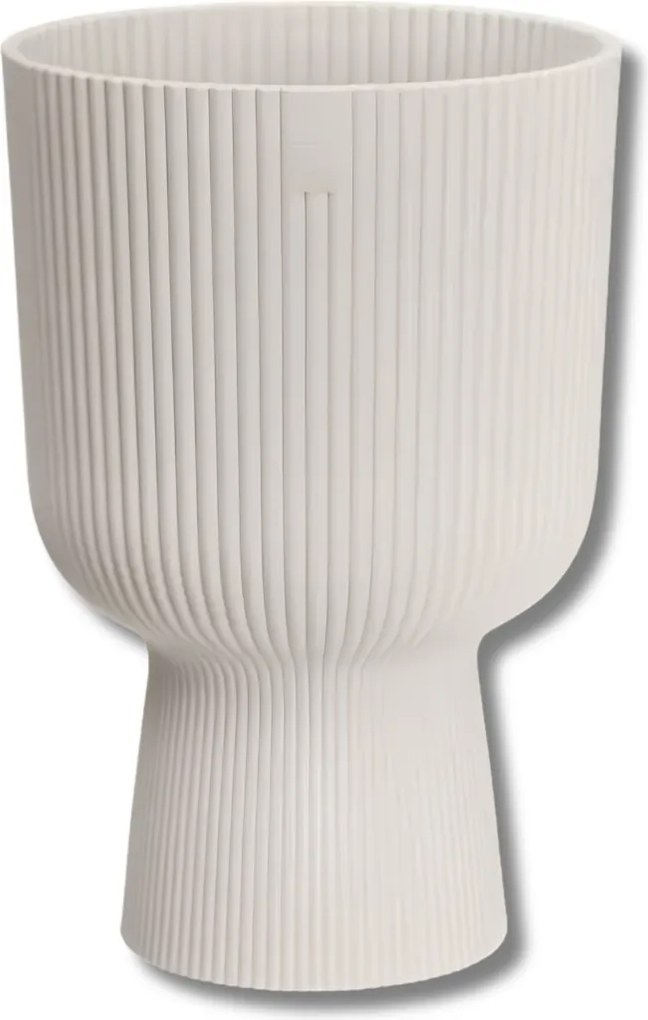 Elho Vibes Fold Coupe 30 Bloempot - Ø 29.5 x H 44.7 cm - Linnen wit - Gerecycled Plastic