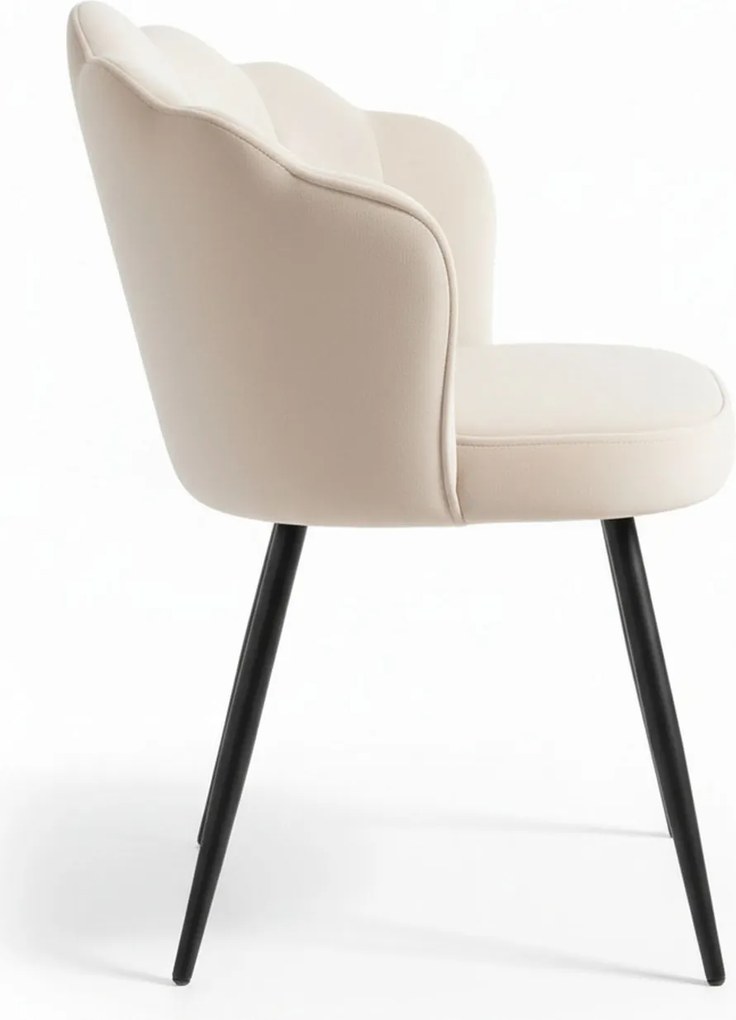 Blume Fluwelen Stoel Zwart Poten