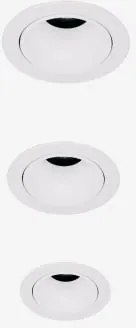 Pack Van 3 Inbouw Led-downlights Met Ronde Frames Ø5 Cm In Aluminium Orelva Wit & Warm Wit 3000k & 3 W & 19º - Sklum