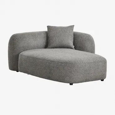 Chaise Longue Rechts Voor Modulaire Bank In Chenille Coco Granietgrijs Dik Chenille - Sklum