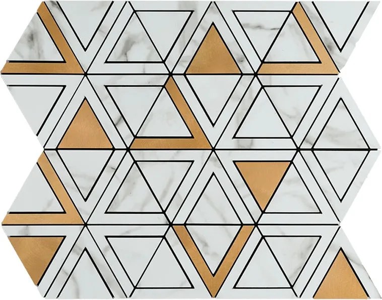 Zelfklevende Mozaïektegels Metaal | Driehoek Goud | 28,7×33,1 cm | Keuken, Bad & WC