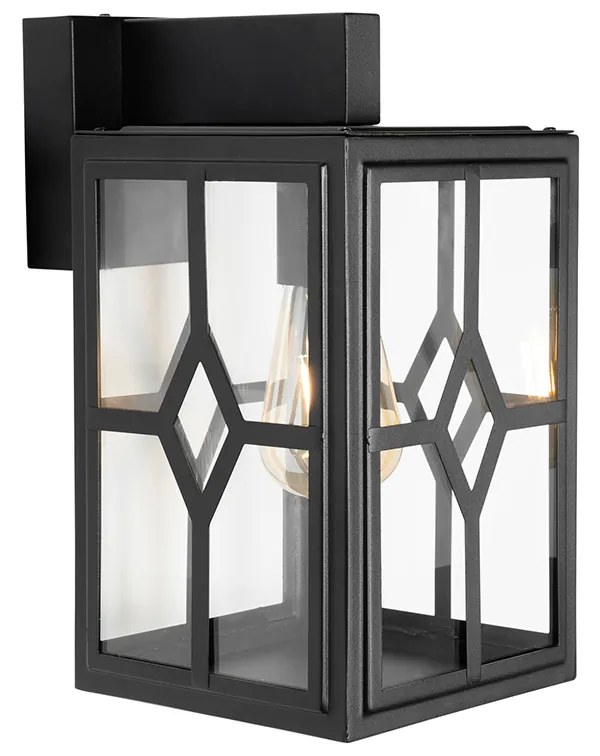 Klassieke buiten wandlamp zwart IP44 - Dover