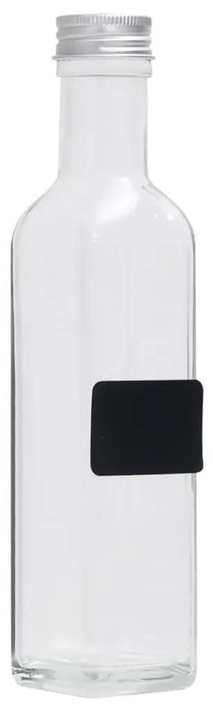vidaXL Flessen met schroefdop 20 st 250 ml rechthoekig glas