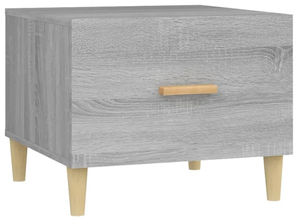 vidaXL Salontafel 50x50x40 cm bewerkt hout grijs sonoma eikenkleurig