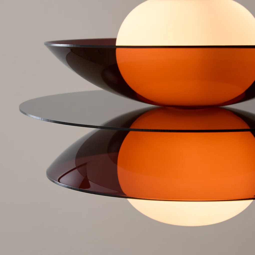 Hanglamp van plexiglas en opalineglas, Okara