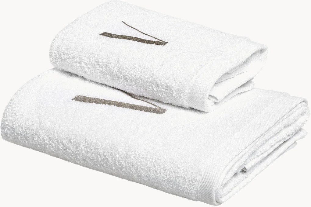 Katoenen handdoekenset Monogram van A tot Z, 2-delig