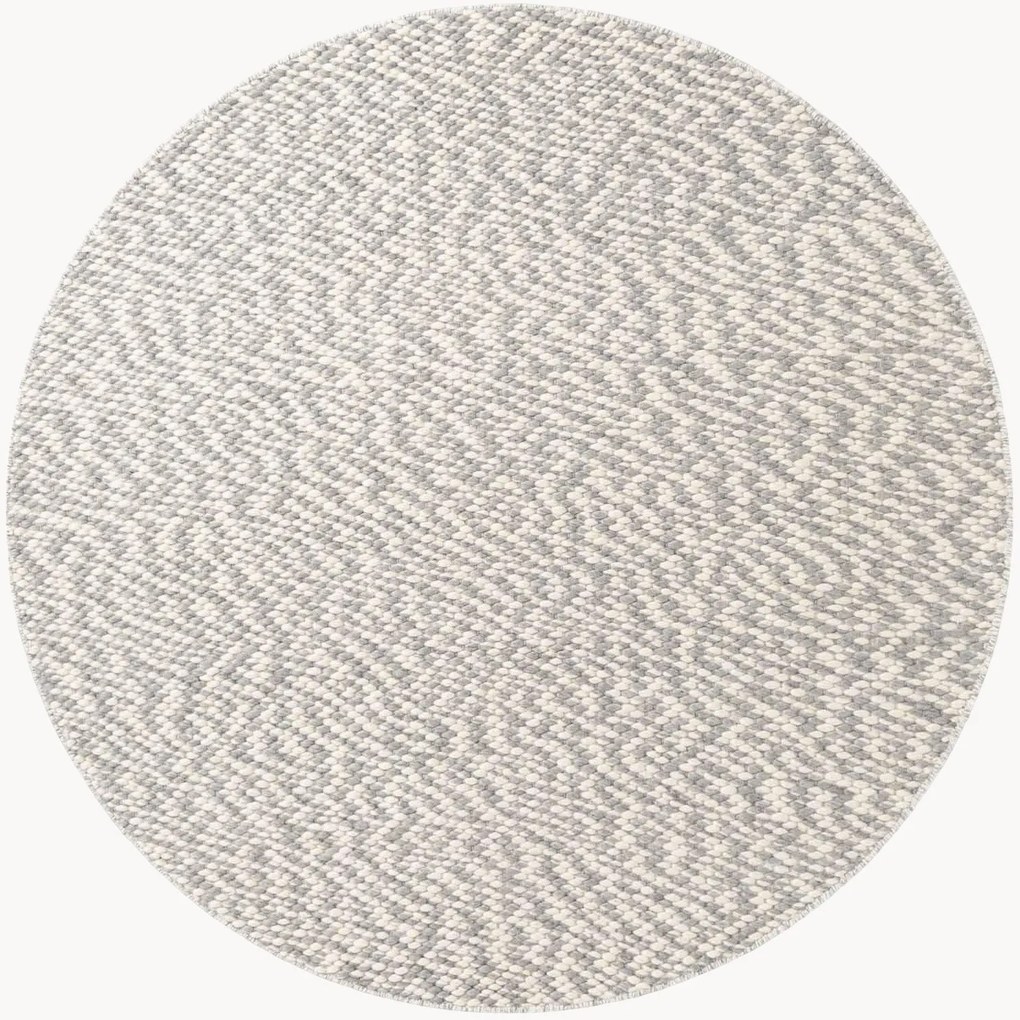 Rond handgemaakt laagpolig wollen vloerkleed Lyon