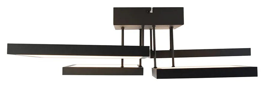 Plafondlamp zwart incl. LED 3 staps dimbaar 4-lichts - Lejo