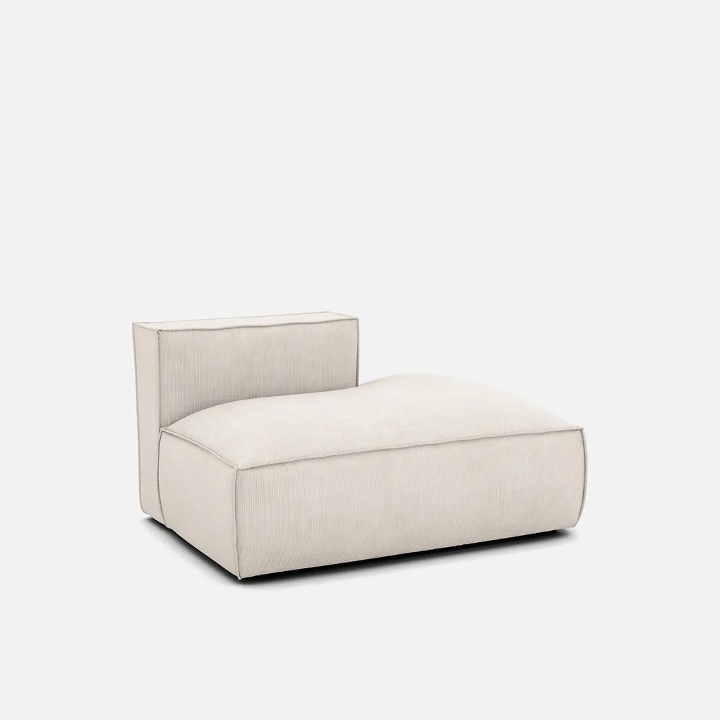 Loungebank element rechts voor modulaire bank, in ribfluweel, SEVEN