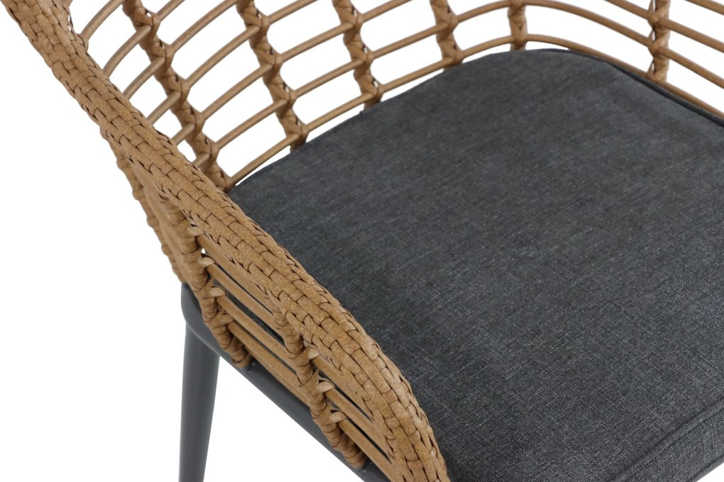 Tuinset Ronde Tuintafel 4 personen 120 cm Aluminium/wicker Taupe  Lifestyle Garden Furniture Toledo/Vienna