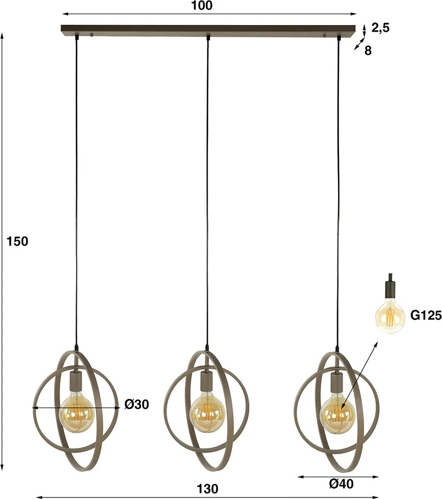 Eettafel Hanglamp Cirkels Beige