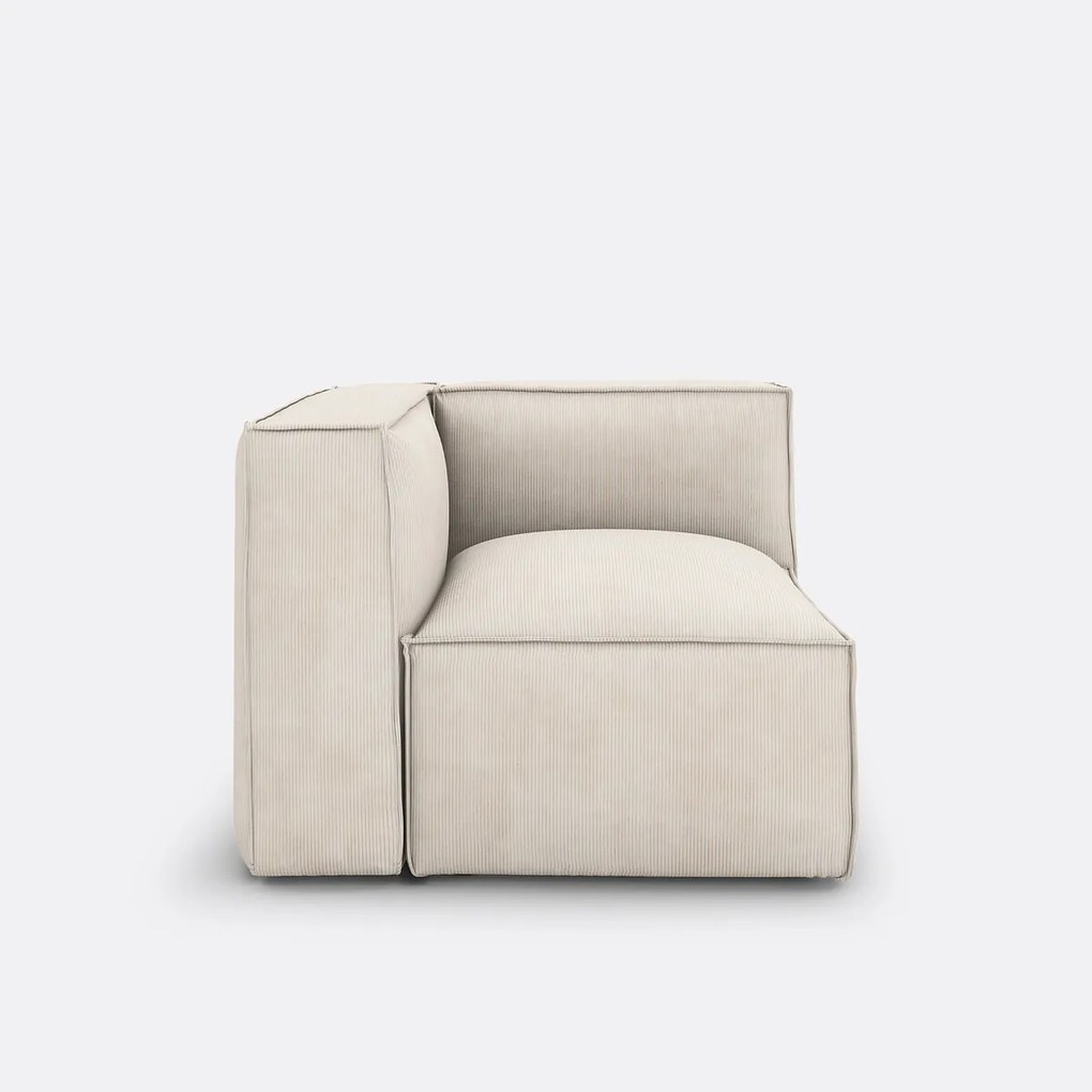 Hoekelement voor modulaire bank, in ribfluweel, Seven