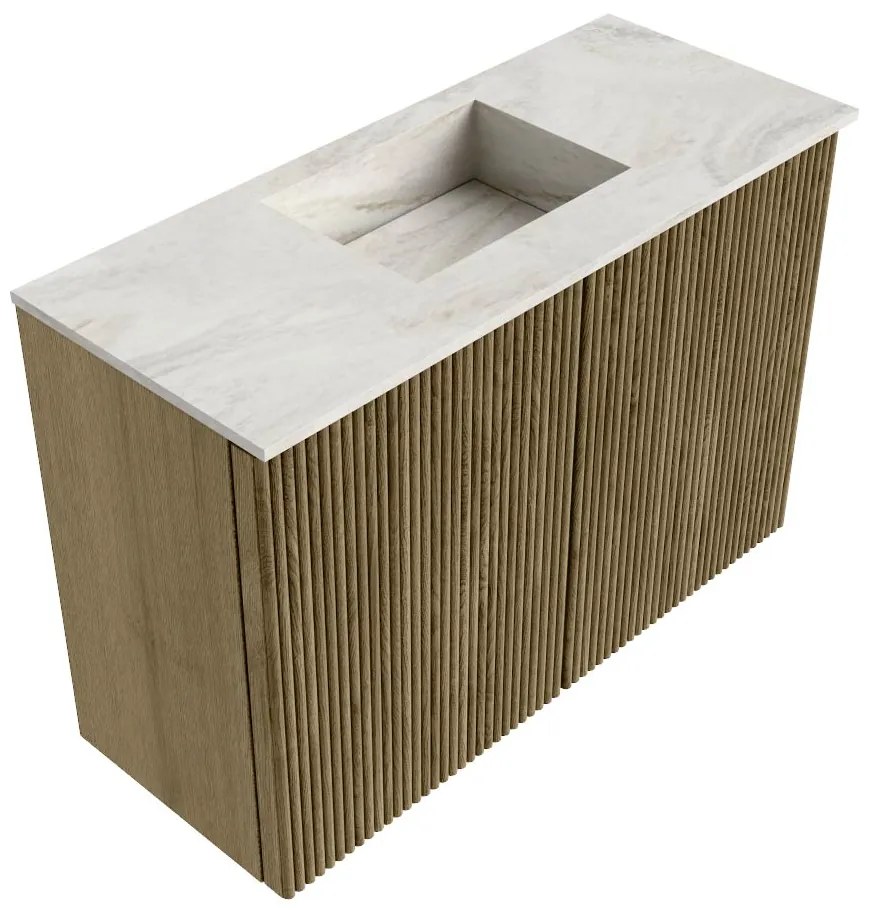 Mondiaz Joya DLux 60cm toiletmeubel dusk met wastafel faye midden 1 kraangat ostra