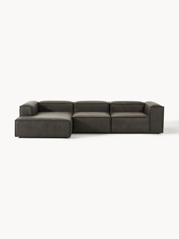 Modulaire leren hoekbank Lennon (4-zits)