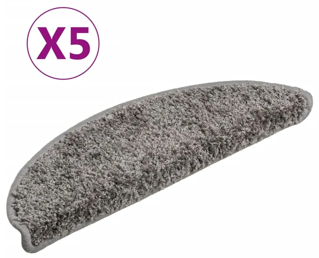 vidaXL Trapmatten 5 st 56x20 cm grijs