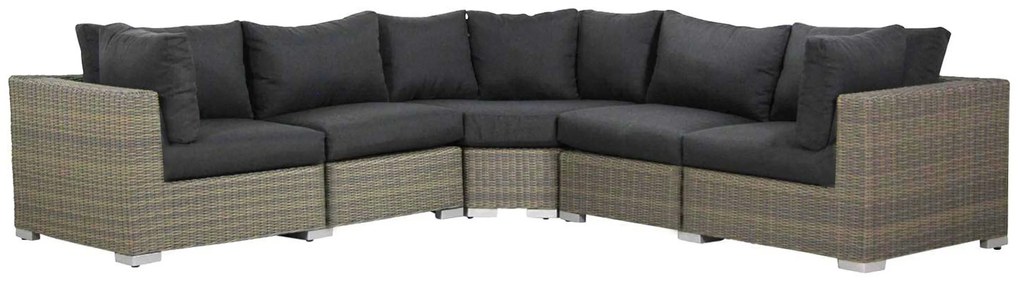 Hoek loungeset 5 personen Wicker Taupe Garden Collections Toronto
