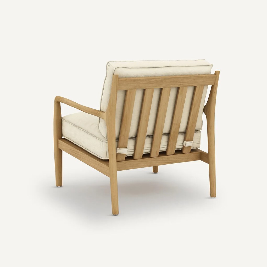 Fauteuil van eiken, fineer en linnen, Dilma