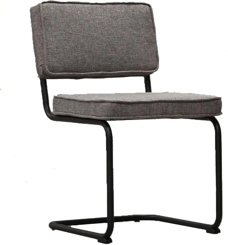 Dimehouse | Remo Eetkamerstoel breedte 52 cm x diepte 58 cm x hoogte 87 cm grijs eetkamerstoelen stof, metaal meubels stoelen & fauteuils