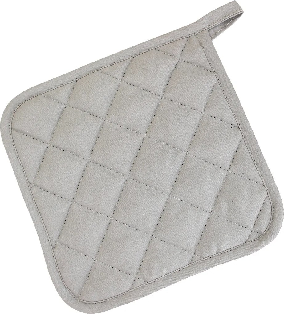 10-delig SET - Pannenlappen 20x20cm - handige ophanglus - grijs