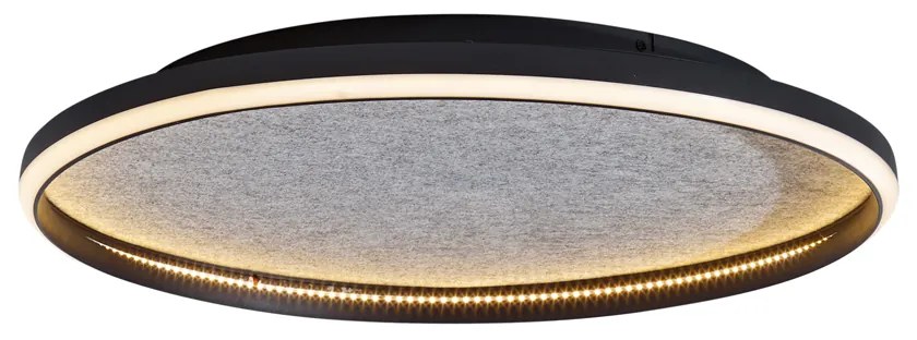 Design plafondlamp zwart met vilt incl. LED 3-staps dimbaar - Xavi Felt Design rond Binnenverlichting Lamp