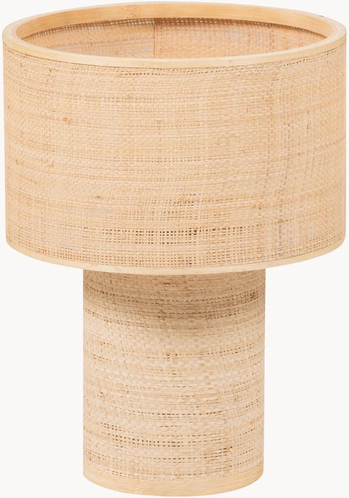 Handgeweven tafellamp Syro van raffia