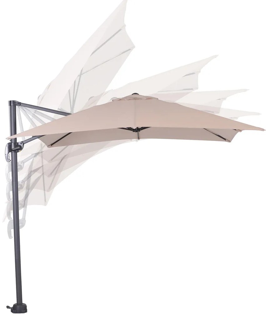 Garden Impressions Hawaii zweefparasol S 250x250 - donker grijs - ecru