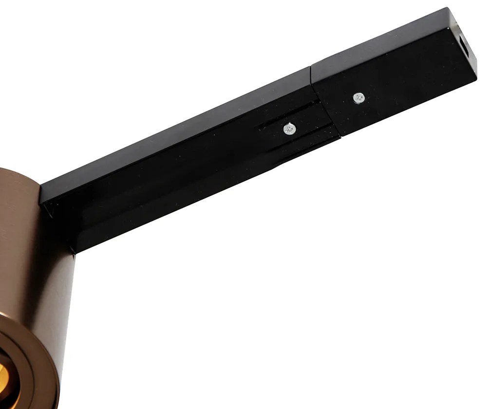 1-fase railsysteem met 5 spots donkerbrons en zwart - Rondoo Up