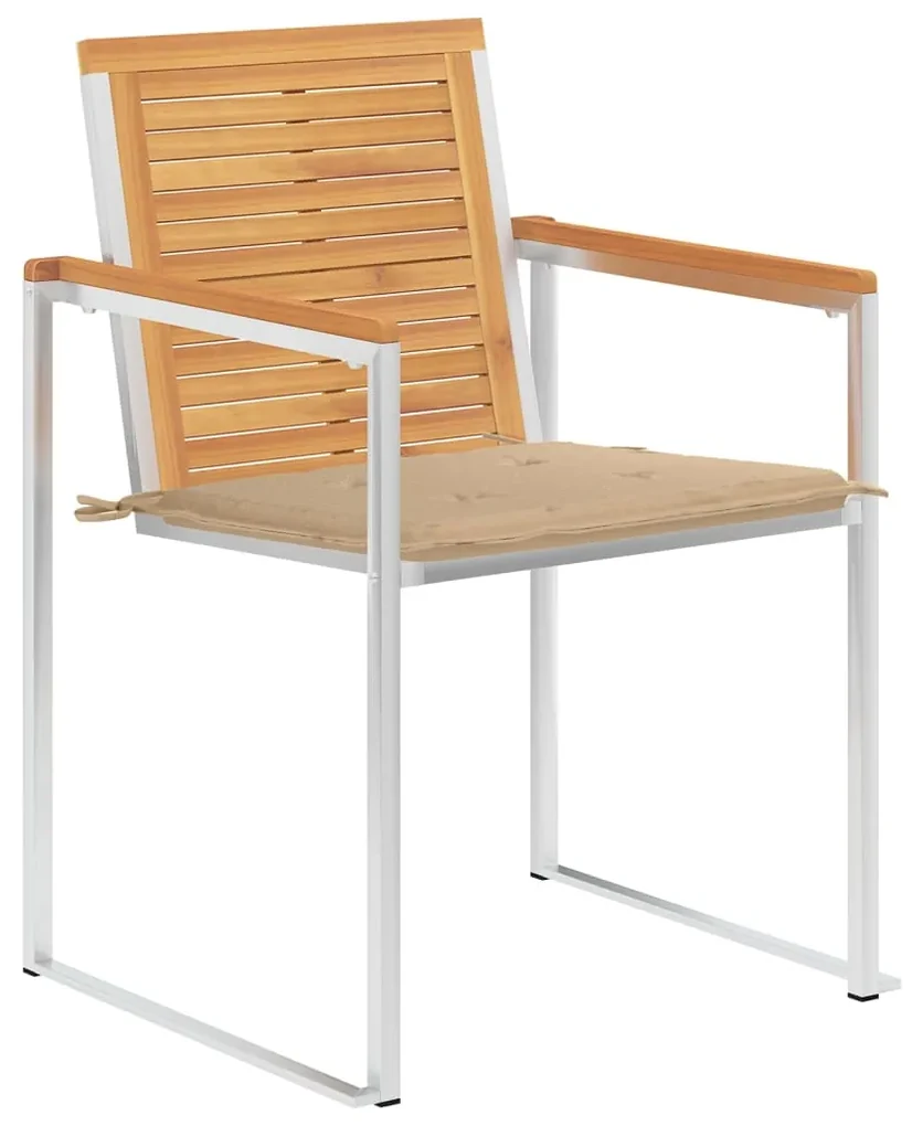 vidaXL Tuinstoelen 8 st met kussens massief teakhout