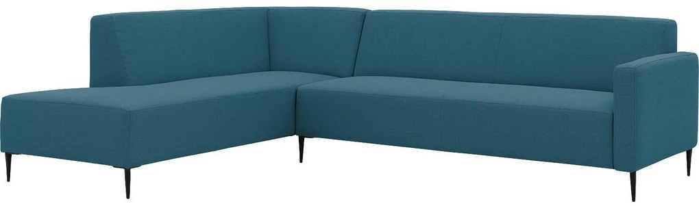 Goossens Key West blauw, stof, 3-zits, modern design met ligelement links