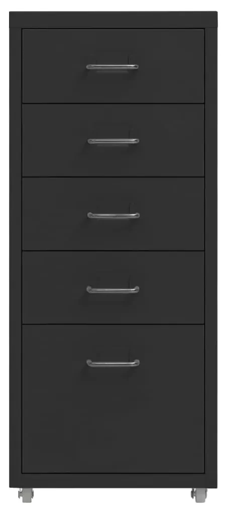 vidaXL Ladeblok verrijdbaar 28x41x69 cm metaal zwart
