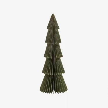 Pak Van 3 Jesper Papieren Kerstbomen ↑29,5 Cm & Groen Pesto Met Gouden Rand - Sklum