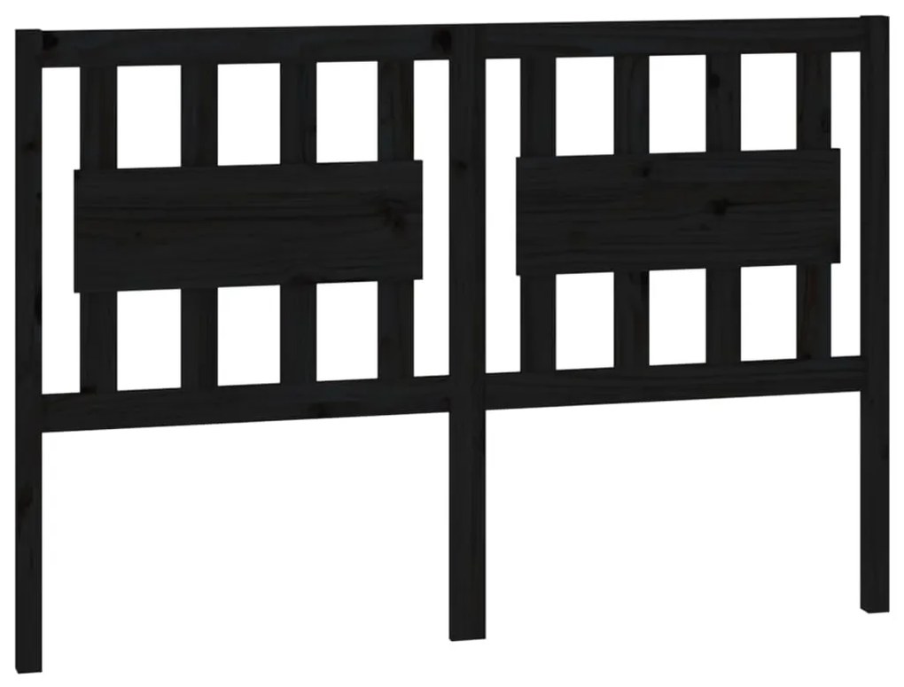 vidaXL Hoofdbord 140,5x4x100 cm massief grenenhout zwart