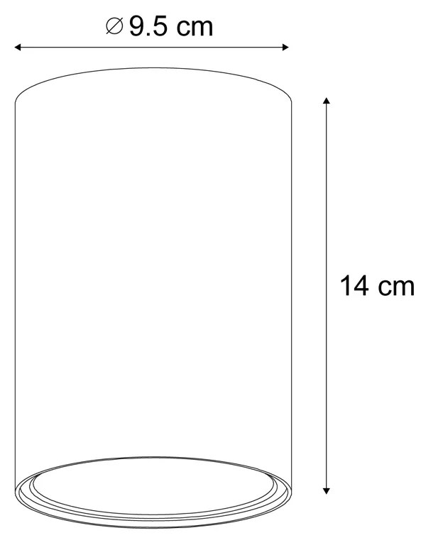 Moderne opbouwSpot / Opbouwspot / Plafondspot gunmetal GU10 50mm - Deep Modern GU10 rond Binnenverlichting Lamp
