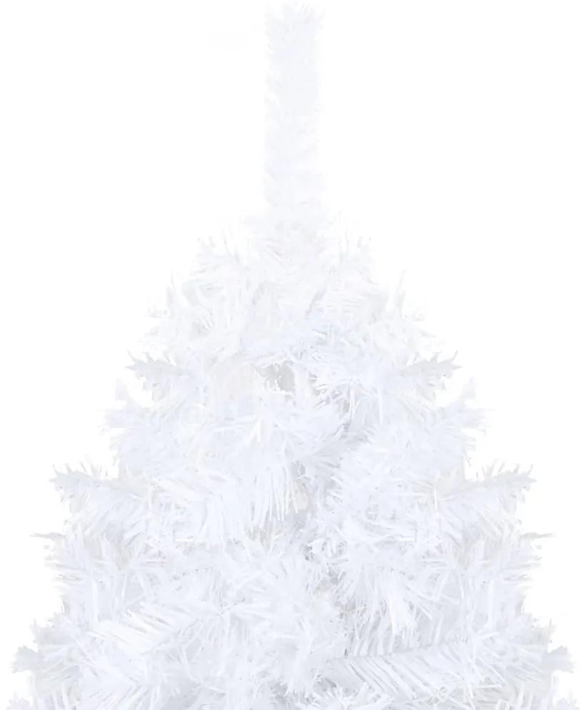 vidaXL Kunstkerstboom met LED's en kerstballen 210 cm PVC wit
