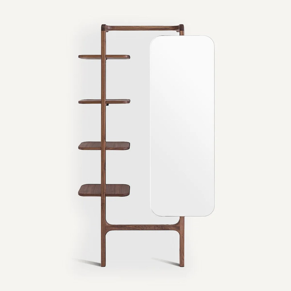 Vestiairespiegel, massief notenhout H189 cm, Malea