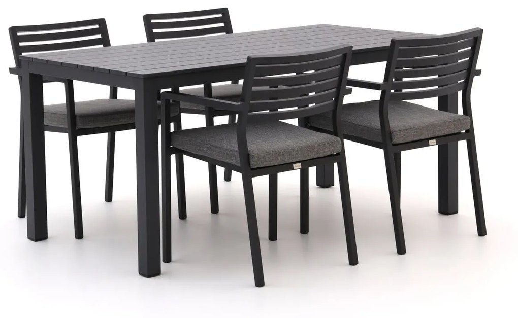 + 15% kassakorting | Diningset Bellagio  | 4 personen aluminium | Tuinset stapelbaar | 5-delig | Kees Smit Tuinmeubelen