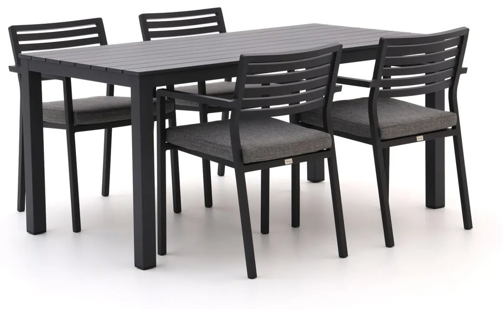Diningset Bellagio  | 4 personen aluminium | Tuinset stapelbaar | 5-delig | Kees Smit Tuinmeubelen