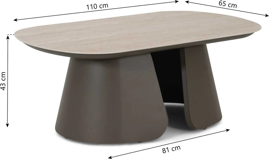Stoel en Bank Loungeset 5 personen Aluminium Taupe Apple Bee Pine