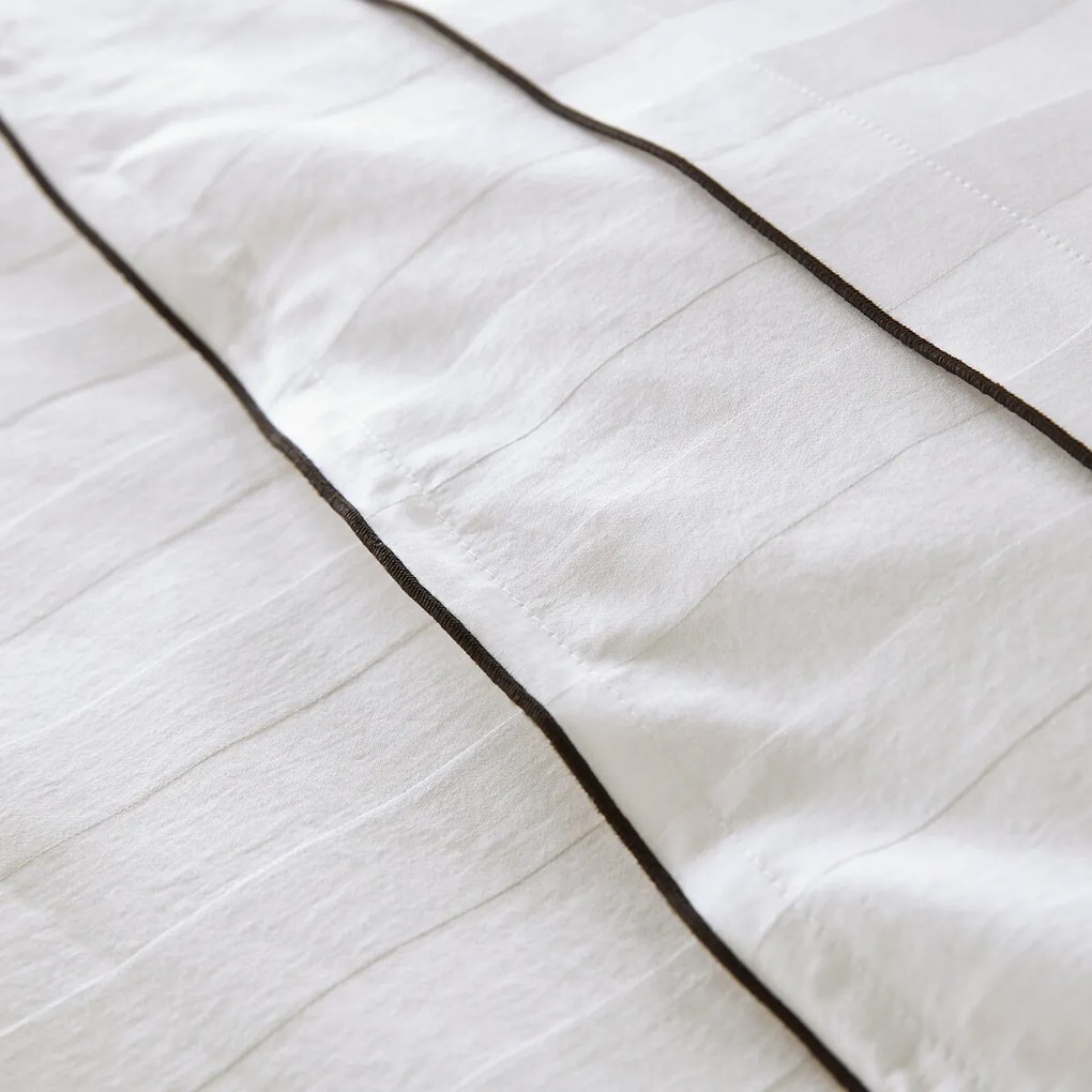 Hoeslaken van 118 draden gewassen katoensatijn, Victor gestreept