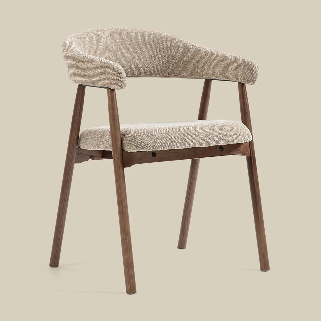 Walnoot Eetkamerstoel Ronde Rugleuning