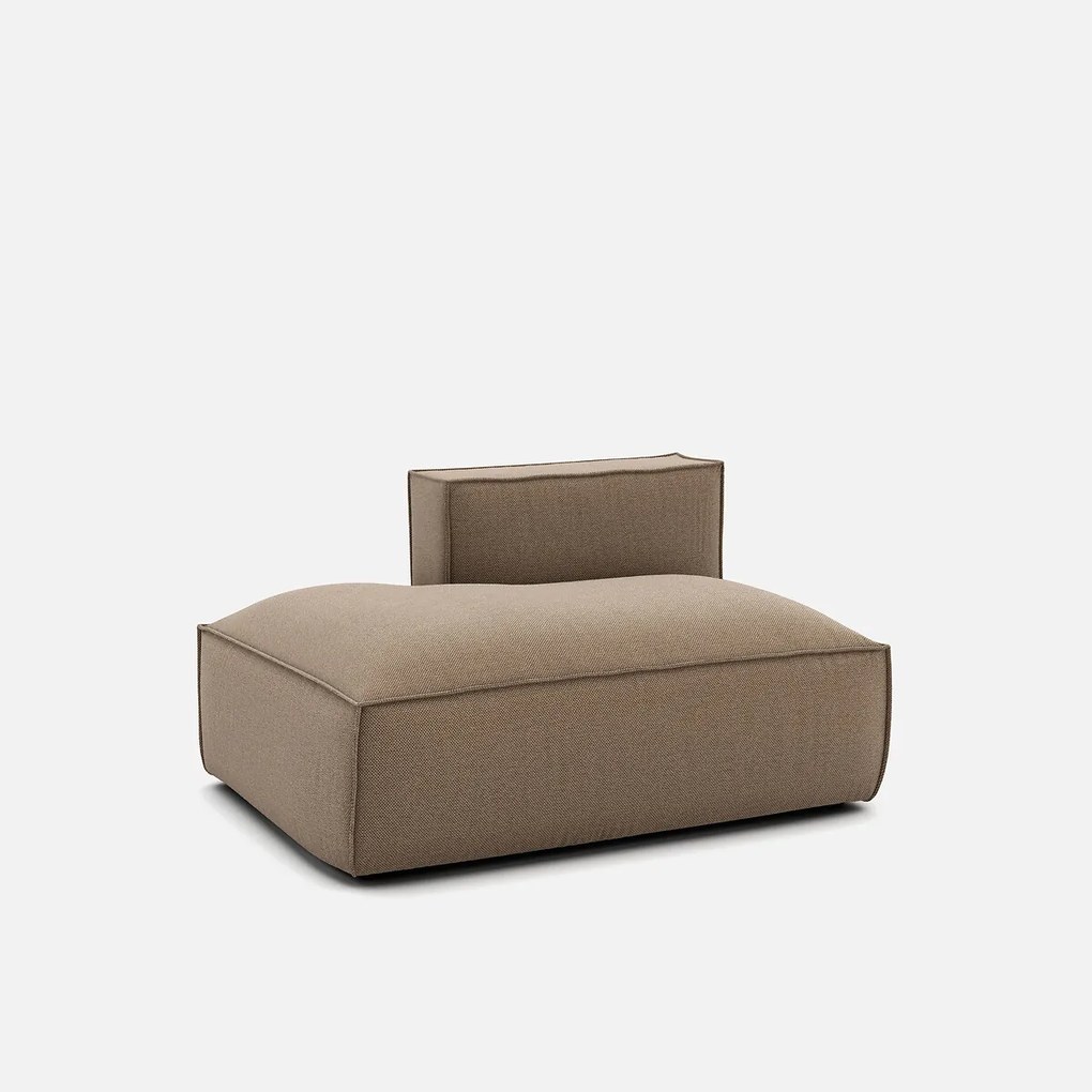 Links chaise longue-element voor modulaire bank, in structuurstof, Seven