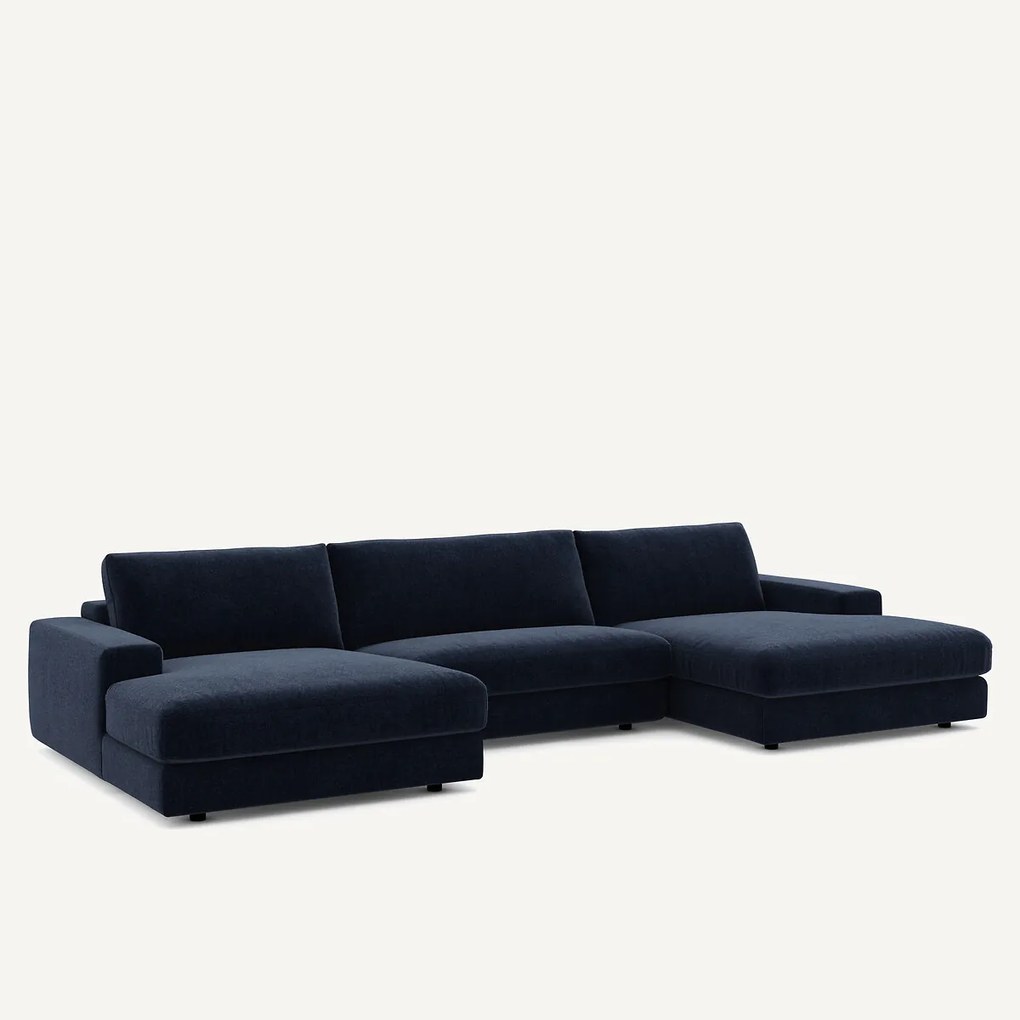 5-zits panoramabank fluweel chenille, Skander