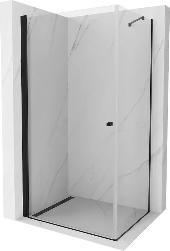 Mexen Pretoria draaibare douchecabine 70 x 110 cm, transparant, zwart - 852-070-110-70-00